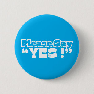 Round Button : Bitte Ja (blau)