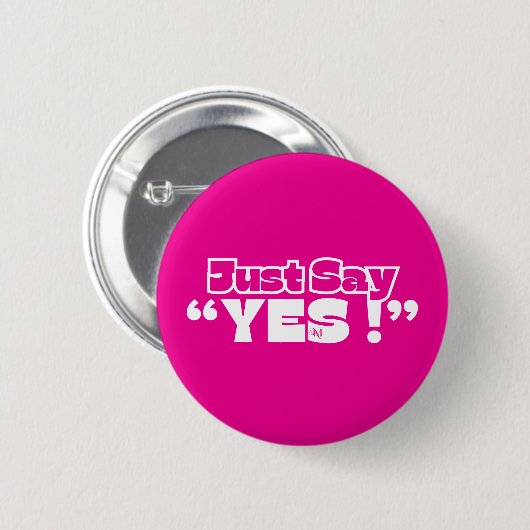 Round Button : Just Yes (magenta) (Vorne & Hinten)