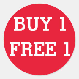 Round Buy 1 Gratis 1 Shop-Etikett Runder Aufkleber