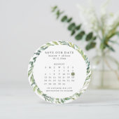 Round Calendar Save the Date Karte (Stehend Vorderseite)