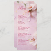 Round Cherry Blossom Elegantes Hochzeitsmenü Menükarte (Vorne/Hinten)