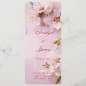 Round Cherry Blossom Elegantes Hochzeitsmenü Menükarte (Rückseite)