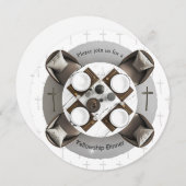 Round Christian Fellowship Dinner Invitation Einladung (Vorne/Hinten)