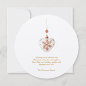 Round Christmas Card with Gold Script Einladung (Rückseite)