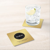 Round Circle Custom Company Logo Gold Gradient Rechteckiger Pappuntersetzer (Vor Ort)