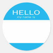 Round Circle Hallo mein Name ist Runder Aufkleber (Vorderseite)