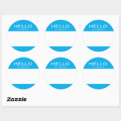 Round Circle Hallo mein Name ist Runder Aufkleber (Blatt)