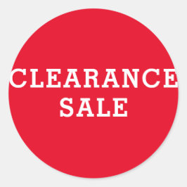 Round Clearance Sale Red and white  Runder Aufkleber