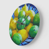 round clock with lemons and limes große wanduhr (Winkel)