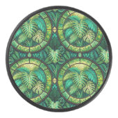 Round coaster featuring a vibrant floral pattern  eishockey puck (Vorderseite)