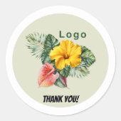 Round Company Logo Vielen Dank Kundenaufkleber Runder Aufkleber (Vorderseite)