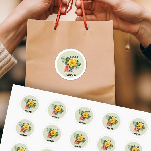 Round Company Logo Vielen Dank Kundenaufkleber Runder Aufkleber