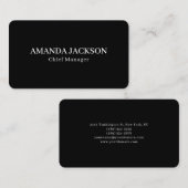 Round Corner Black Professional Trendy Visitenkarte (Vorne/Hinten)