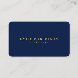 Round Corner Blue Gold Beruflich Trendy Visitenkarte