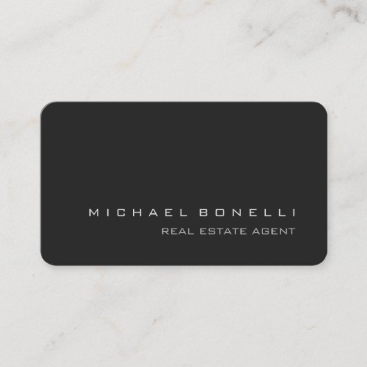 Round Corner Grau Real Anwesen Agent Visitenkarte (Vorderseite)