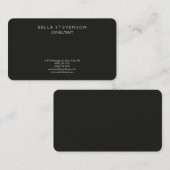 Round Corner Gray Schlicht Einfach Minimalistisch  Visitenkarte (Vorne/Hinten)