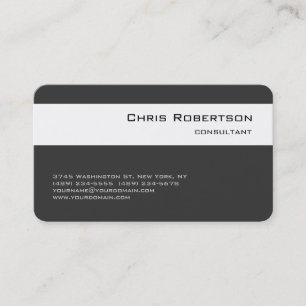 Round Corner Gray White Strip Business Card Visitenkarte
