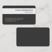 Round Corner Gray White Strip Business Card Visitenkarte (Vorne/Hinten)