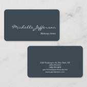 Round Corner Makeup Artist Charcoal Business Card Visitenkarte (Vorne/Hinten)