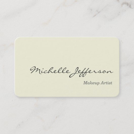 Round Corner Makeust Artist Beige Business Card Visitenkarte (Vorderseite)