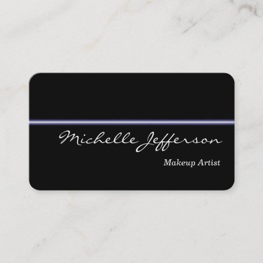 Round Corner Makeust Artist Black Business Card Visitenkarte (Vorderseite)