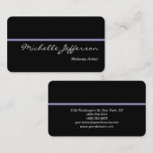 Round Corner Makeust Artist Black Business Card Visitenkarte (Vorne/Hinten)