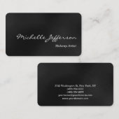 Round Corner Makeust Artist Gray Business Card Visitenkarte (Vorne/Hinten)