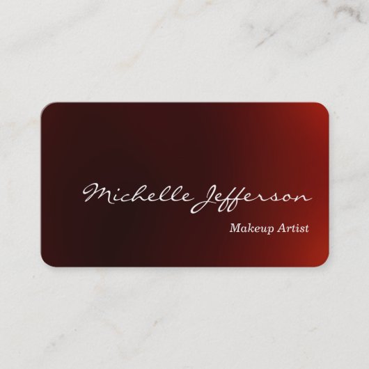 Round Corner Makeust Artist Red Business Card Visitenkarte (Vorderseite)