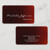 Round Corner Makeust Artist Red Business Card Visitenkarte (Vorne/Hinten)