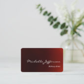 Round Corner Makeust Artist Red Business Card Visitenkarte (Stehend Vorderseite)