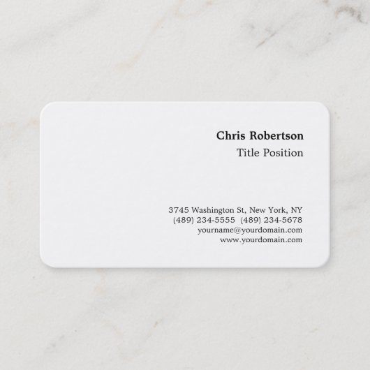 Round Corner Schwarz-weiß Charme Business Card Visitenkarte (Vorderseite)