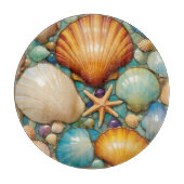 Round Costal Delight Glass Cutting Board Schneidebrett (Vorderseite)