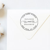 Round Couple Names Wedding Rücksendeadresse Gummistempel