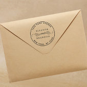 Round Couple Names Wedding Rücksendeadresse Gummistempel