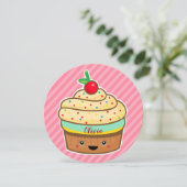 Round cupcake card mit Namen Feiertagskarte (Stehend Vorderseite)