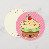 Round cupcake card mit Namen Feiertagskarte (Vorne/Hinten)