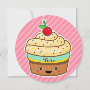 Round cupcake card mit Namen Feiertagskarte