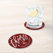 Round-Custom-Familienname | Feiern zum neuen Jahr Runder Pappuntersetzer (Vor Ort)