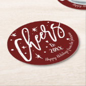 Round-Custom-Familienname | Feiern zum neuen Jahr Runder Pappuntersetzer (Angewinkelt)