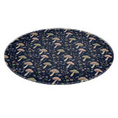 Round Dark Navy Fungi Dark Academia Circle Cheese Schneidebrett (Ecke)