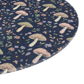 Round Dark Navy Fungi Dark Academia Circle Cheese Schneidebrett (Ecke)