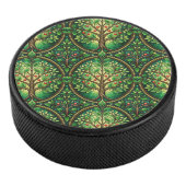 Round decorative object featuring a vibrant  eishockey puck (3/4)