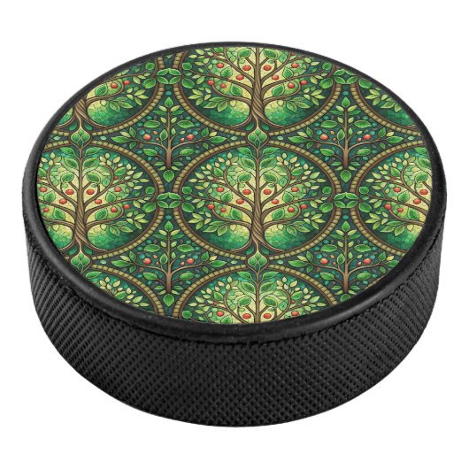Round decorative object featuring a vibrant  eishockey puck (3/4)