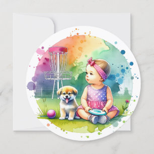 Round Disk Golf zum Thema Girl's Baby Shower Einladung