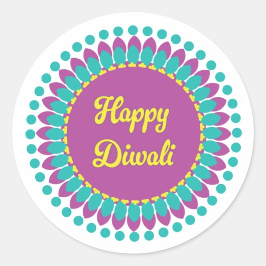 Round Diwali Stickers (Vorderseite)
