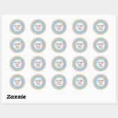 Round Donut Touch Blue Individuelle Name Stickers (Blatt)
