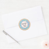 Round Donut Touch Blue Individuelle Name Stickers (Umschlag)