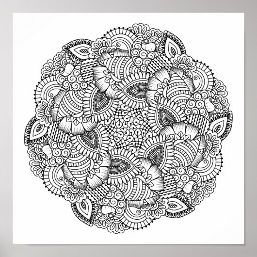 Round Doodle Design 2 Poster (Vorne)