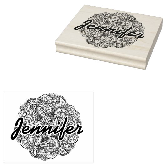Round-Doodle-Design Gummistempel (Stempel)