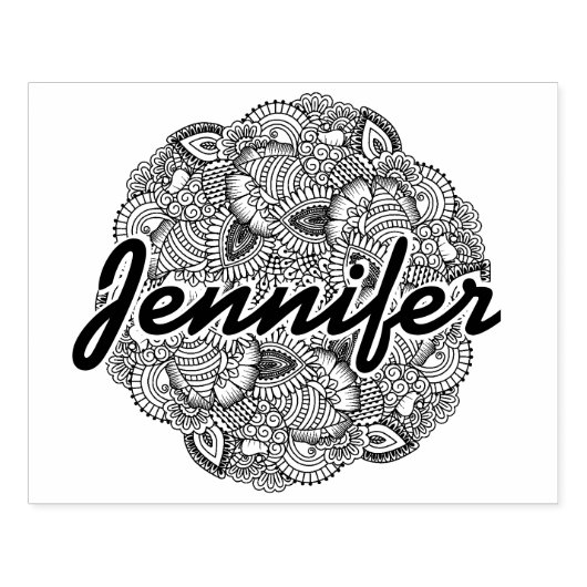 Round-Doodle-Design Gummistempel (Prägung)